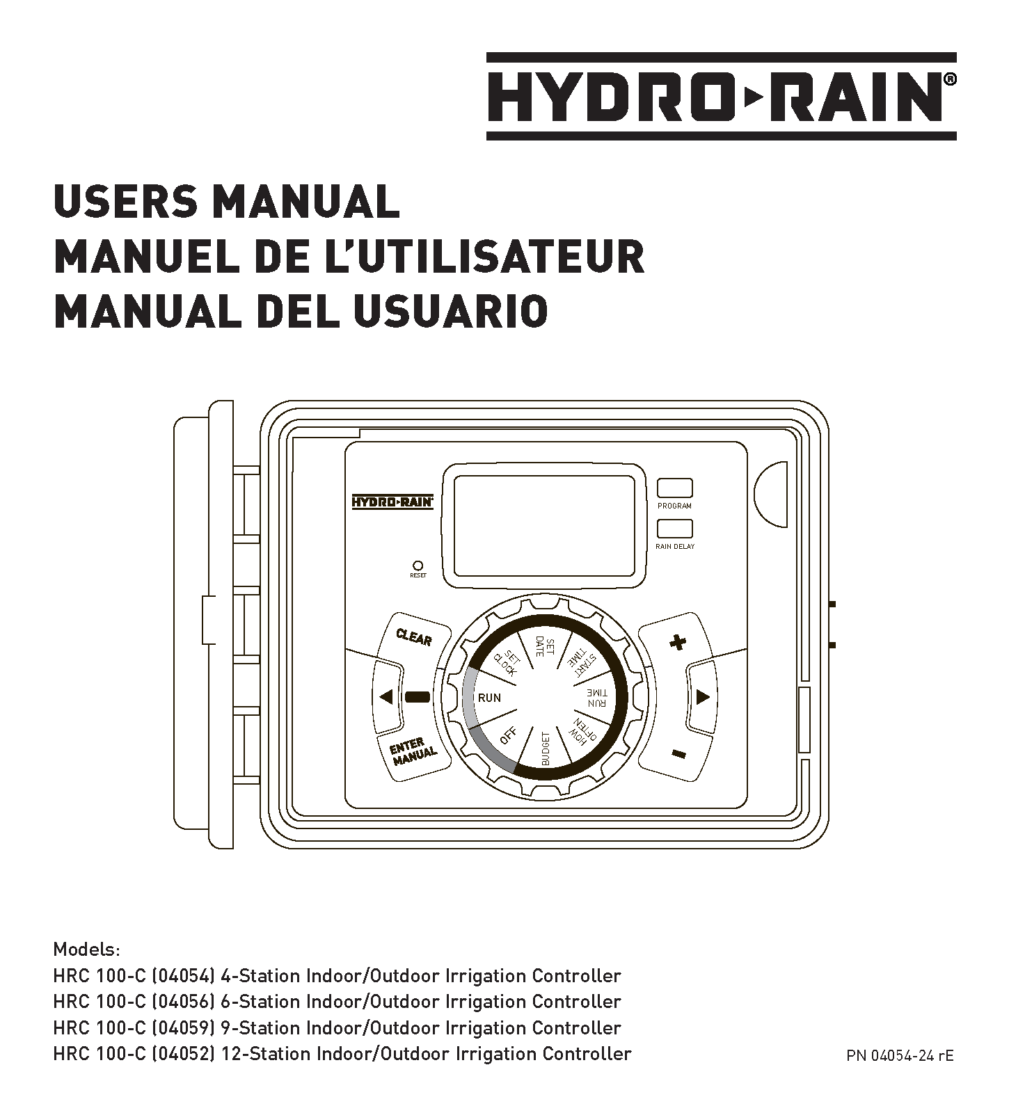 Hydro-Rain HRC-100-C-06 HRC100C6 6 station indoor outdoor sprinkler controller 